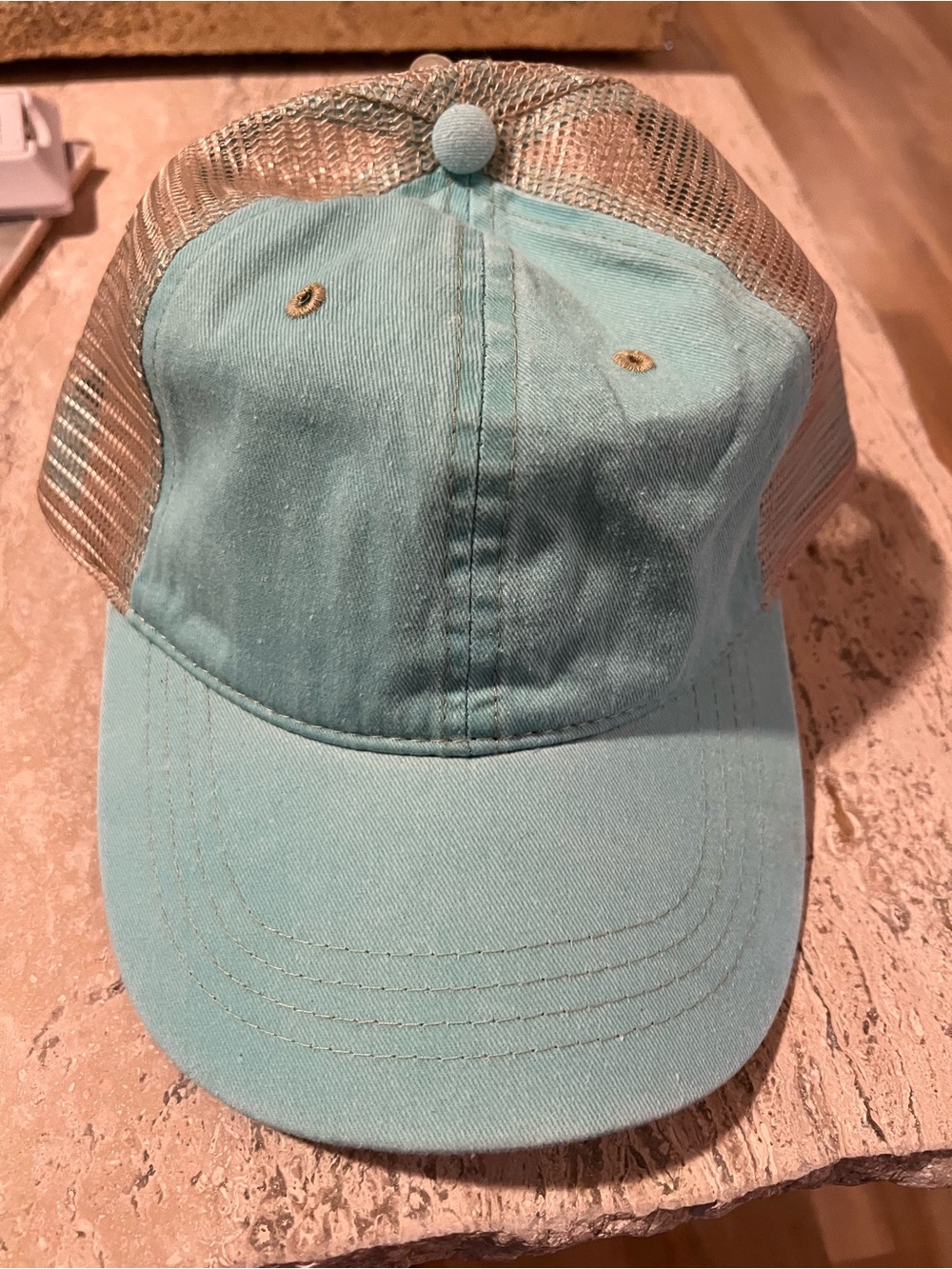 Women's Light Aqua Mesh-Back Baseball Cap